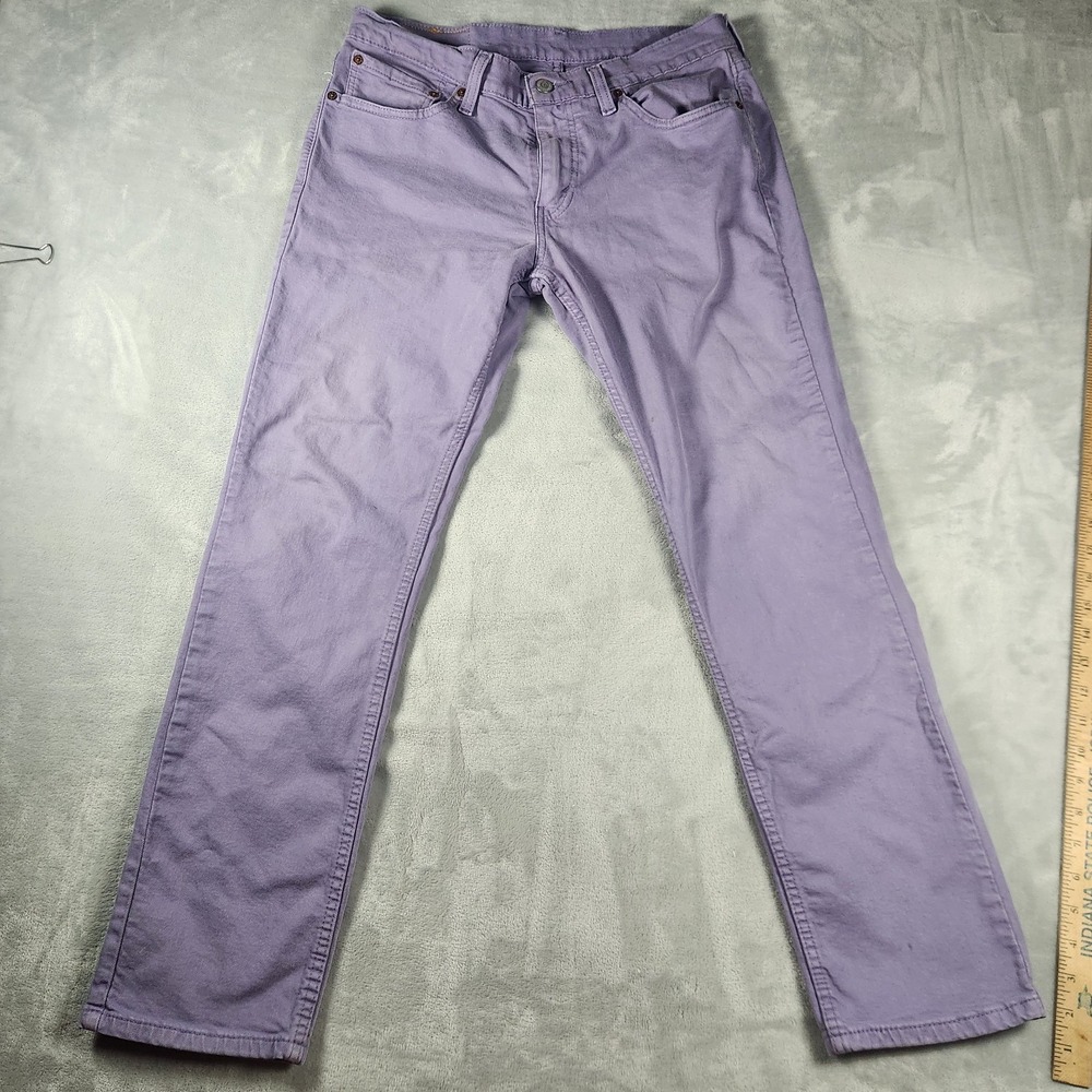Levi's 511 Mens Jeans W31 L30 Purple Slim Fit Stretch Denim Pants Dark Wash